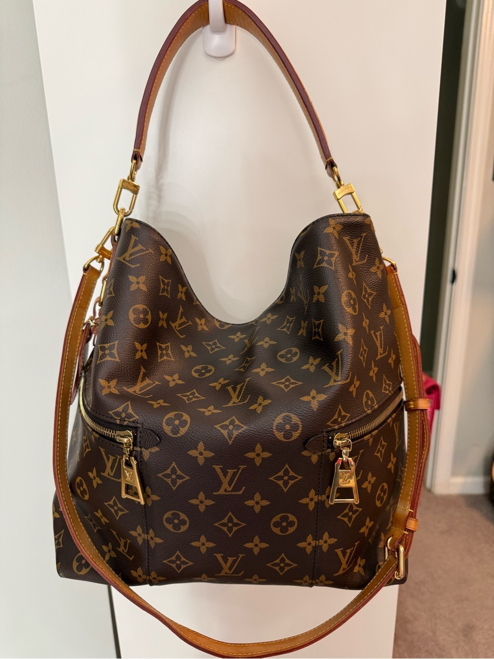 Louis Vuitton Monogram Melie Hobo Bag with detachable Crossbody strap